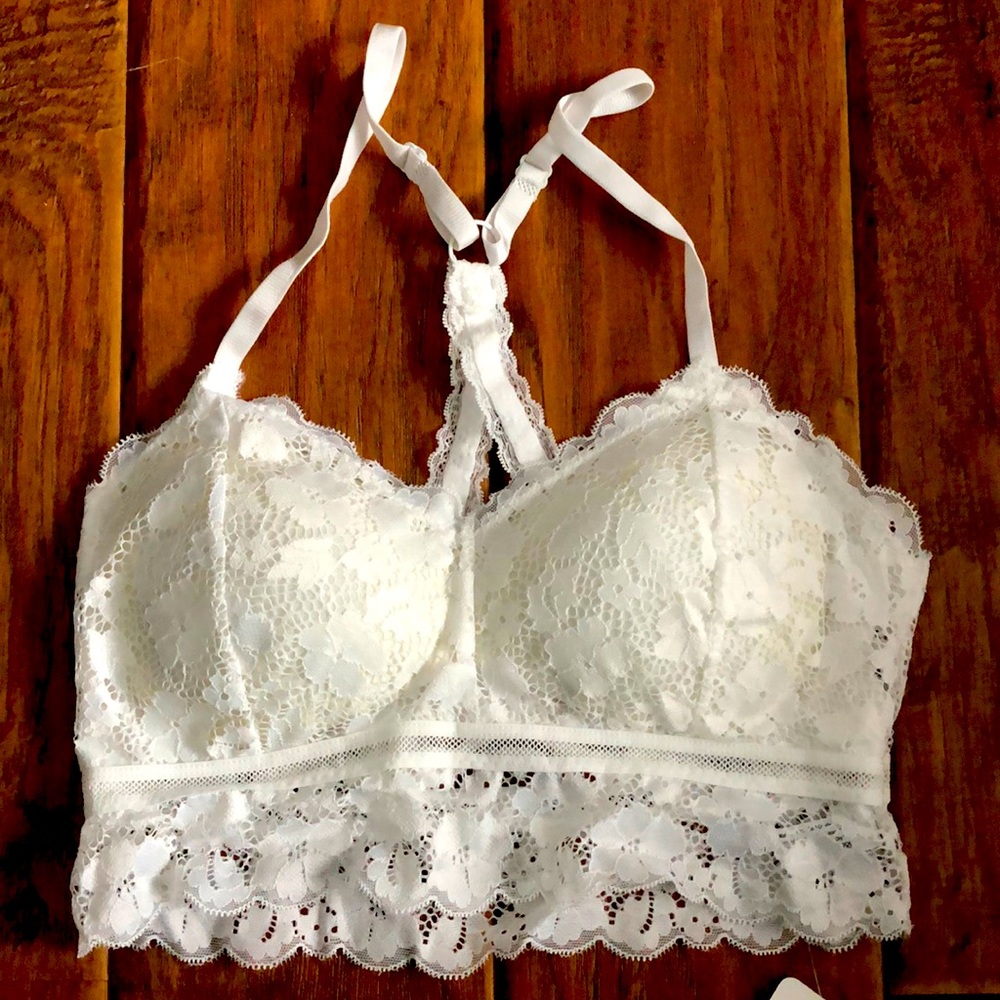 Blush Mark lace bralette, white, size Medium. Brand new